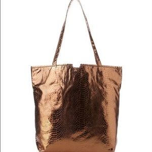 Carlos Falchi Brown Faux Leather Tote